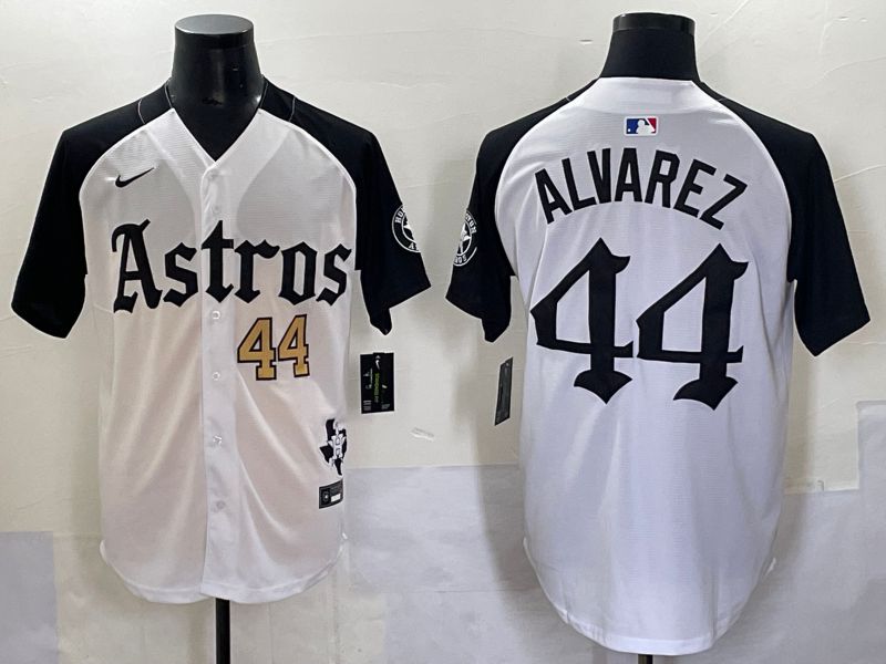 Men 2025 Houston Astros 44 Alvarez White Black Five generations Joint Name Nike MLB Jersey style 4